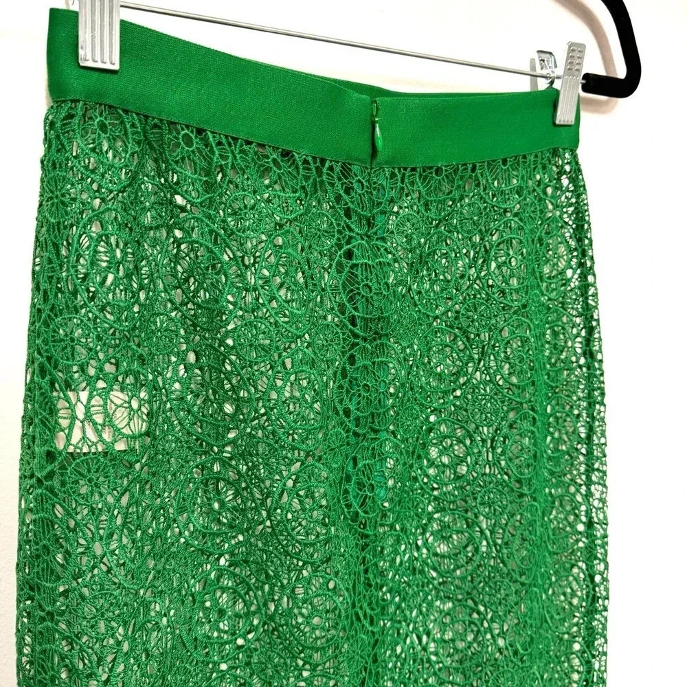 NWOT Ronny Kobo Otto Eyelet Lace Midi Skirt - Lace Scalloped Sheer Cocktail - Picture 6 of 10